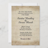 Antique Sheet Music Wedding Invitation Kaart (Voorkant)