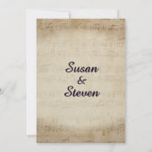 Antique Sheet Music Wedding Invitation Kaart (Achterkant)