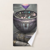 Antique Steampunk Cauldron | Pile de Spellbooks (Serviette à main)