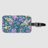 Antique Style Flowers and Birds Pattern Bagagelabel (Voorkant (horizontaal))