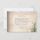 Antique Style Parchment Greenery Orthodox Baptism Bedankkaart (Voorkant)