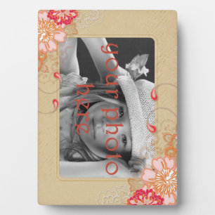 Antique Tan Mat 5 x 7 Plaque photo avec Easel