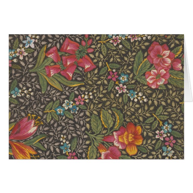 Antique Toile de Jouy 1800 Branches florales (Devant horizontal)