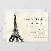 Antique Tour Eiffel Invitations de mariage (Devant)