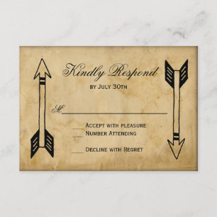 Antique Tribal Arrow Wedding Cartes RSVP