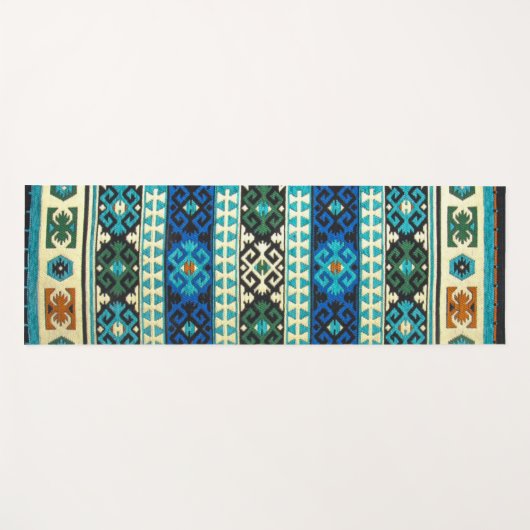 Antique Turc Kilim tapis Tapis bleu vert (Devant (Horizontal))