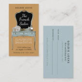 Antique Vanity Hair Maquillage Salon Cartes de vis (Devant / Derrière)