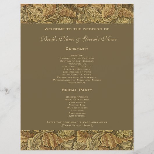 Antique Victorian Chaud automne Feuilles Mariage (Devant)