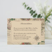 Antique Vieux Monde Carte Mariage Insérer (Debout devant)