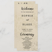 Antique Vieux Or Roses programme de mariage (Devant / Derrière)