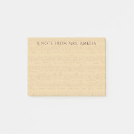 Antique Vintage Bladmuziek Muziekleraar Post-it® Notes