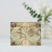Antique Vintage carte du monde (Debout devant)