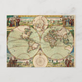 Antique Vintage carte du monde (Devant)