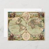 Antique Vintage carte postale mondiale (Devant / Derrière)