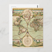 Antique Vintage carte postale mondiale (Devant / Derrière)