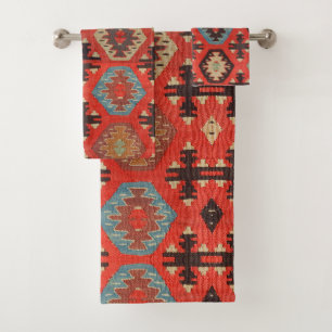 Antique Vintage Rouge Brûlé Kilim Turc
