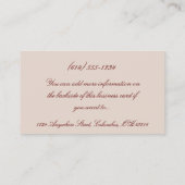 Antique Vintage Thème Rose Cartes de visite (Dos)