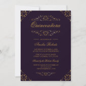 Antique violet or fleurir Quinceanera Invitation (Devant)
