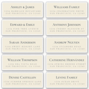 Antique White Guest Étiquettes de adresse COMMANDE