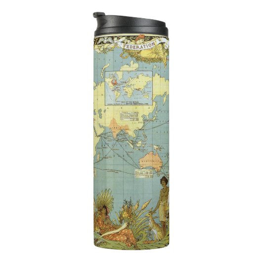 Antique World Map of the British Empire, 1886 Thermosbeker (Geroteerd rechts)