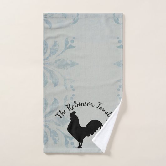 Antiqued Blue Rooster Handdoek (Handdoek)