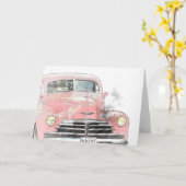 Antiquité de voiture toute la carte de voeux (Fleur jaune)