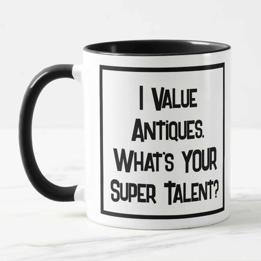 Antiquités Valuer Super Talent. Mug à café à deux