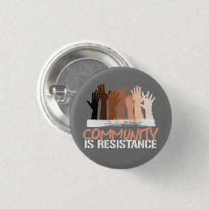 Antiracismegemeenschap is Verzetsplein Sticker Ronde Button 3,2 Cm