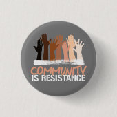 Antiracismegemeenschap is Verzetsplein Sticker Ronde Button 3,2 Cm (Voorkant)
