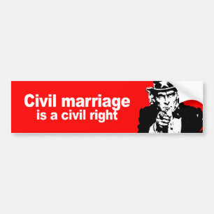 Antirepublikeins - Burgerlijk huwelijk is een burg Bumpersticker