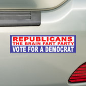 Antirepublikeinse partij -    de Brain Fart Party Bumpersticker (Op auto)