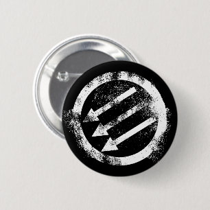 Antisascistisch ijzeren front ronde button 5,7 cm