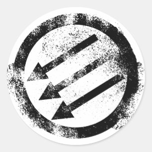 Antisascistisch ijzeren front ronde sticker