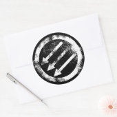 Antisascistisch ijzeren front ronde sticker (Envelop)