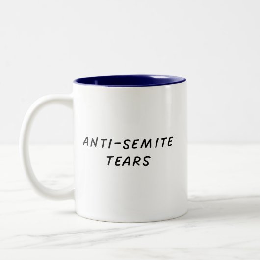 Antisemitische tranen tweekleurige koffiemok (Links)