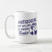 Antisocial, mais prêt à discuter de livres Mug (Gauche)
