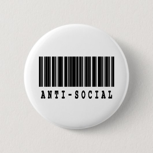 antisociale barcode ontwerp ronde button 5,7 cm (Voorkant)