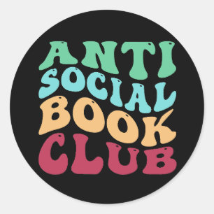 Antisociale boekenclub ronde sticker