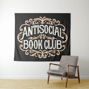 Antisociale boekenclub wandkleed
