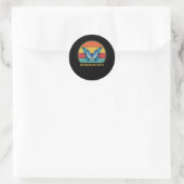 Antisociale Butterfly  Retro Introvert Ronde Sticker (Tas)
