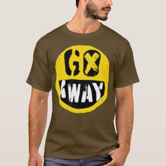 Antisociale Go Away Emoji Design Grappig Un Happy T-shirt