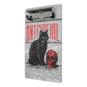 Antisociale kat en schedel mini klembord (Angled2)