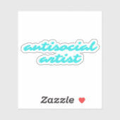 Antisociale Kunstenaar | Aqua Blauwe Grappige Curs Sticker (Vel)