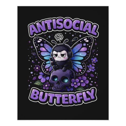 Antisociale Vlinder Perfect Poster (Voorkant)