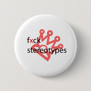 antistereotypen witte knop ronde button 5,7 cm