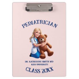 antistress pediatrician teddy bear pink university klembord