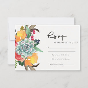 ANTLER BOHEMIAN ALLURE FLORALE SUCCULTE RSVP