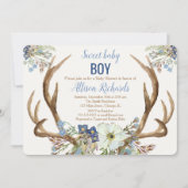 Antler boho rustige baby shower kaart (Voorkant)