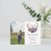 Antler cerf rustique chic sauvegarder la carte pos (Debout devant)