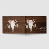 Antler Dark Wood Rustic Mariage livre d'hôtes (Complet)